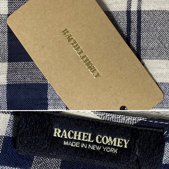 NWT RACHEL COMEY sz 6 Grateful Midi Dress 100% Cotton Plaid V-neck Short Sleeve - Picture 15 of 16